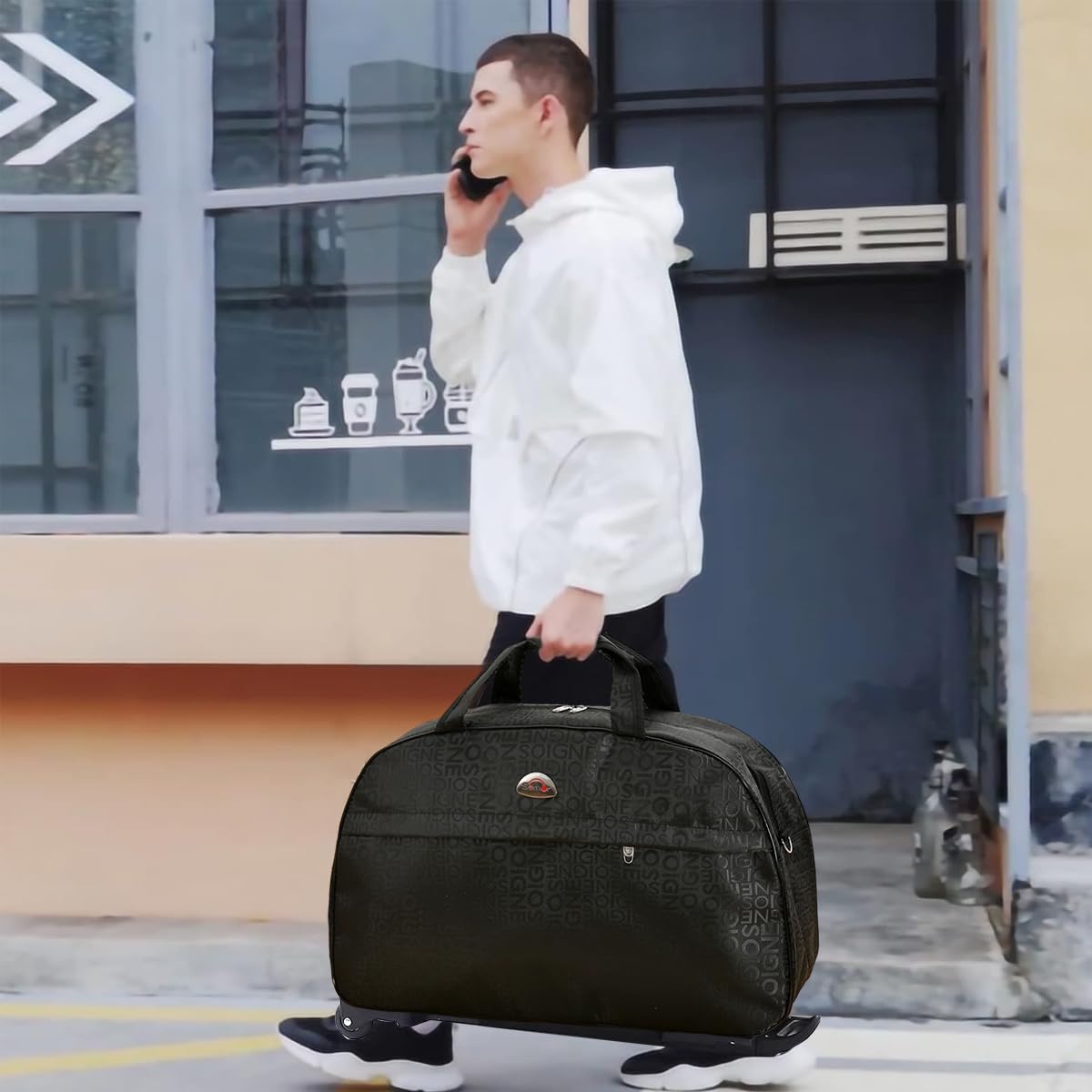 Palay Travel Luggage for Short Trips featuring Wheeled Duffel Design 60 x 38 x 28 cm Black