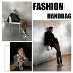 PALAY Small Drawstring Shoulder Bag for Evening and Casual Use with Beaded Chain and White Acrylic Pearl Embellishment 14x16cm