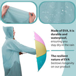 PALAY Rain Coat for Men featuring Snap Button Closure and 56.2 in Length | EVA Waterproof Black 2PCS