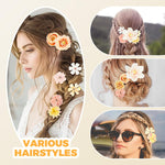 PALAY Flower Hair Clips for Women with Secure Alligator Clips and 12 Chiffon Roses | Wedding and Daily Hairstyles