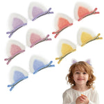 PALAY Hair Clips for Girls featuring Fluffy Fox Ear Design and 10 Colorful Pieces | Cute Kids Barrettes