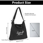 PALAY Tote Bag for Woman with Detachable Crossbody Strap 39x4x37 cm Corduroy | Black