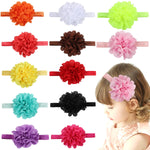 PALAY Headband for Baby Girl with Stretchy Chiffon Flower Design 12 Pack | Soft Hair Accessory Set