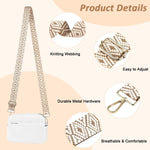 PALAY Purse Crossbody Wide Shoulder Strap for Bags with 3.8cm Width and Adjustable 80–130cm Length | Diamond Embroidered Polyester Design for Women