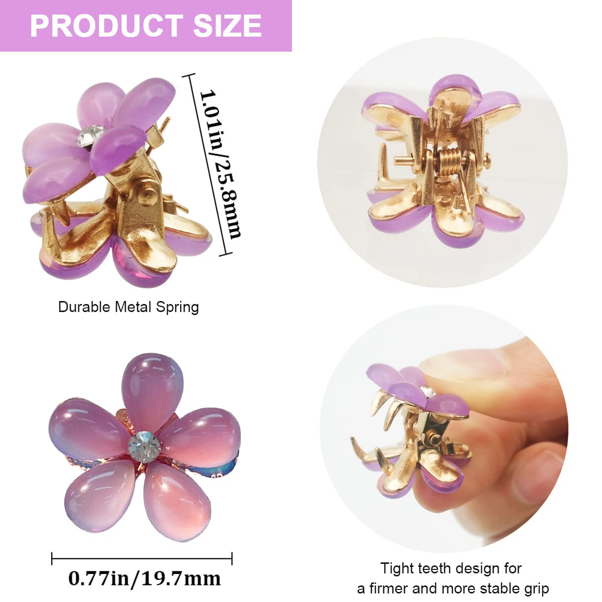 PALAY® Mini Hair Clips for Women Claw Hair Clips for Girls Decorative Hair Accessories (Multi C)