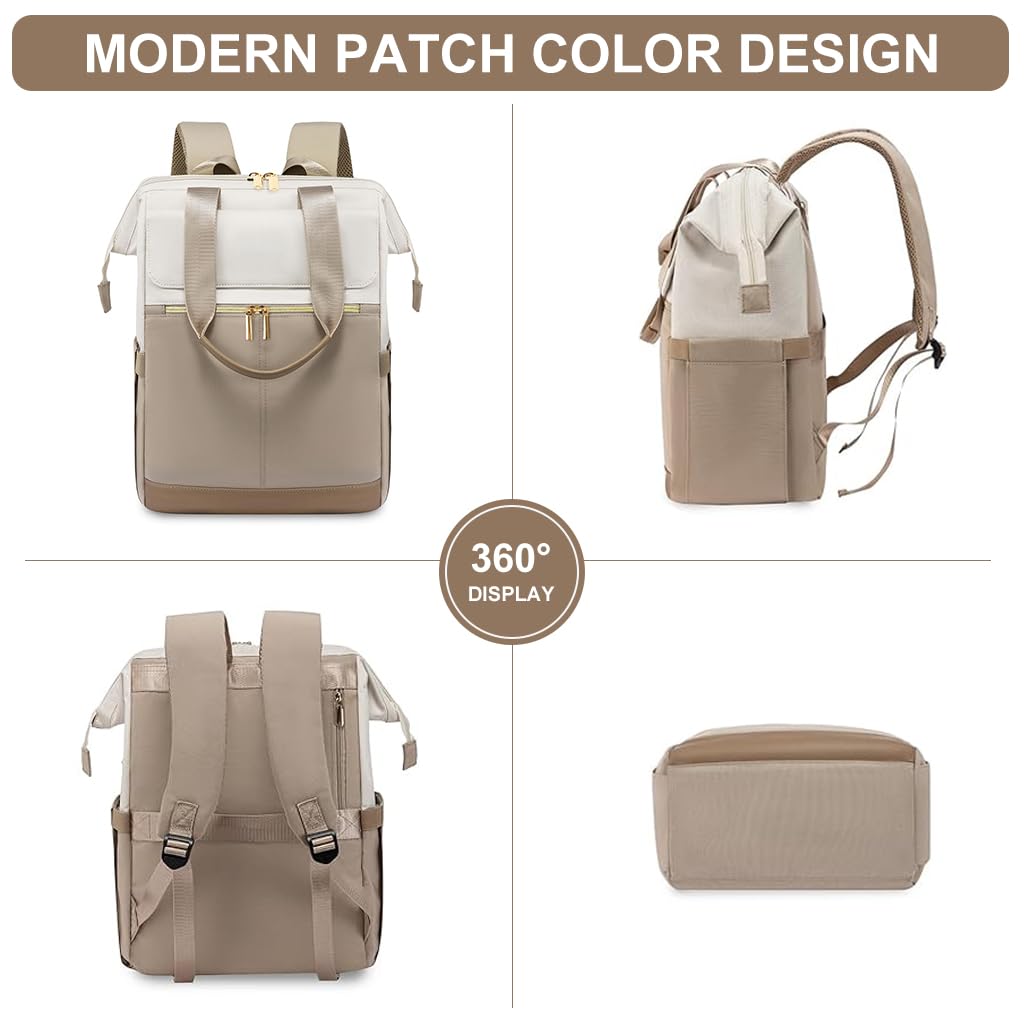 PALAY Laptop Backpack for Women featuring Dual Zipper Wide Open Design and Waterproof Oxford Cloth | Fits 15.6 Inch Laptop