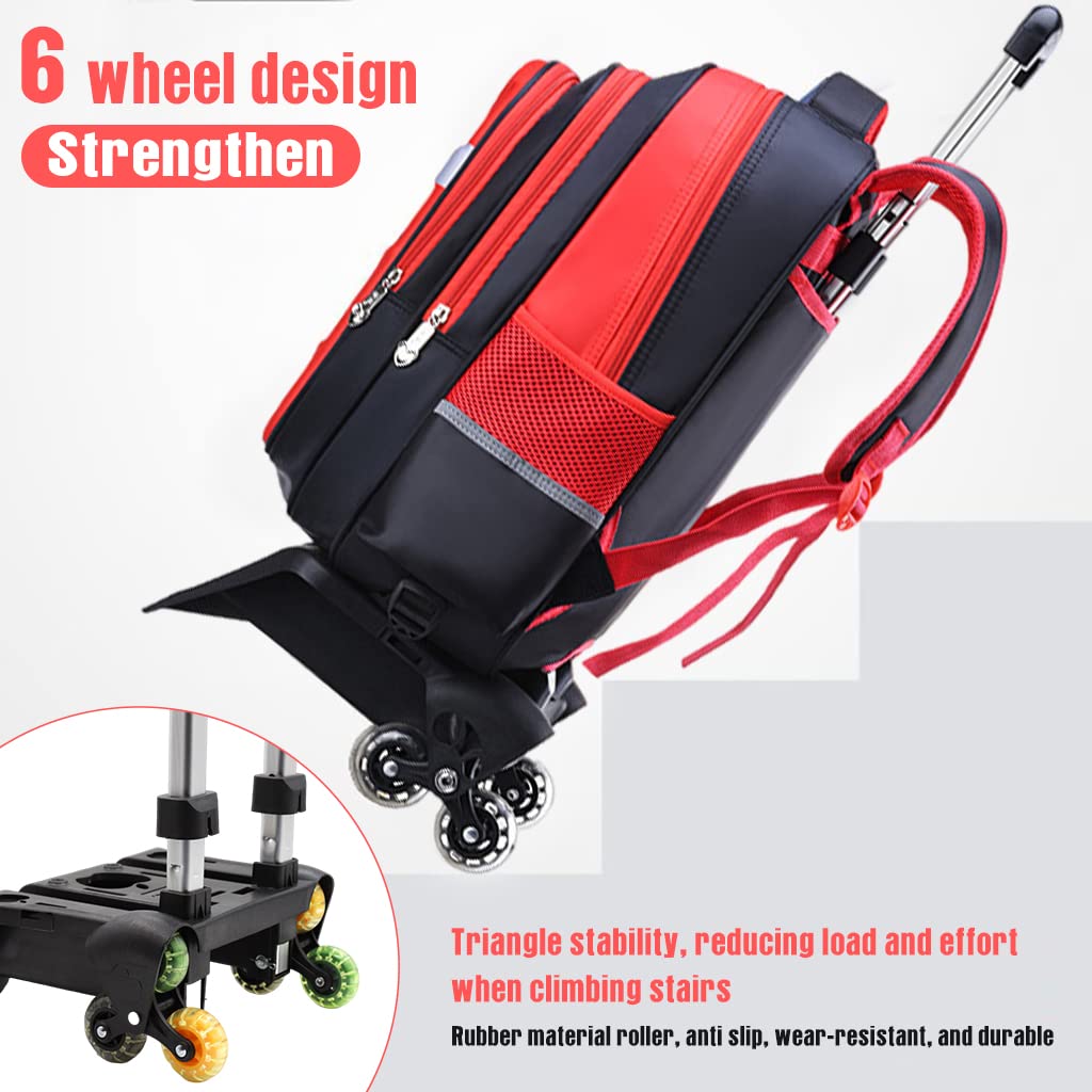 PALAY School Backpack for Girls with Detachable 2 Three Wheel Rollers | PU Fabric Travel Bag