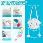 PALAY® Kawaii Bag for Girls Cute Cinnamoroll Plush Tote Bag Shoulder Bag Soft Plush Cinnamoroll Purse Bag Phone Bag Drawstring Bag Small Casual Bag for Girls Gift for Girls