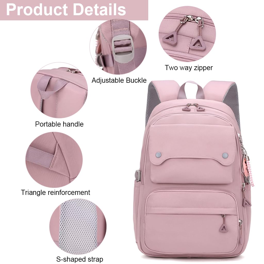PALAY School Bag for Girls featuring Ergonomic Straps and Waterproof Design in Red