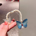 PALAY Hair Bun Accessories for Women with Pearl Butterfly Clip and Self Lock Design | Elegant Alloy Rhinestone Holder for Wedding or Daily Hairstyles