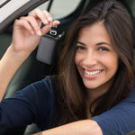 PALAY Car Key Case for Smart Key Fob with O Ring Chain 8 x 5 x 3 cm Genuine Leather Black