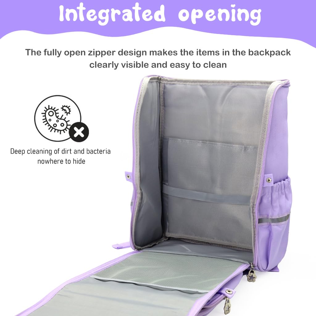 PALAY Cartoon Unicorn School Backpack for Girls featuring Full Opening Zipper and 29x16x36cm Large Capacity | Comfortable Burden‑Relief Design