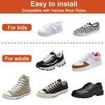 PALAY No Tie Shoelaces for Kids with Interlock Metal Buckles and Elastic Nylon | 2 Pairs Black & White