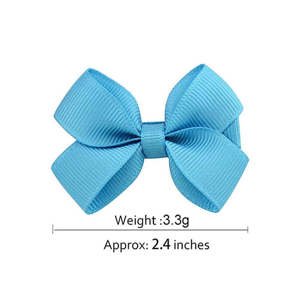 PALAY® Mini Hair Bow Grosgrain Ribbon Hair Bows With Alligator Bow Clips For Baby Girls Toddlers Kids, 20 Pieces Colors, Multicolour