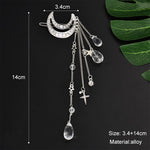 PALAY Hair Clips for Weddings and Parties featuring Moon Tassel Design 2 Pcs Gold | Alloy Hair Accessories for Women