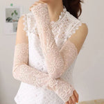 PALAY Arm Sleeves for Women featuring 46cm Stretch Lace with Anti Slip Ends & UV Protection