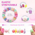 PALAY Bracelets for Girls 8Pcs Set with Elastic Beaded Design & Acrylic Material | Ideal Gift