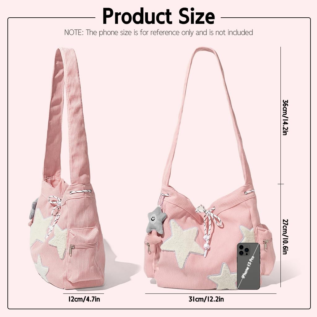 PALAY Shoulder Bag for Women with Adjustable Strap and 38x30x12cm Space | Corduroy Crossbody Style