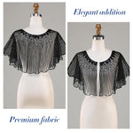 PALAY Lace Shrugs Shawl for Women featuring Sequin Chiffon Wrap & Tassel Design | Wedding Cover Up