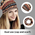 PALAY® Slouchy Chemo Cap Beanie Cap for Women, Boho Print Bandanas Skull Cap, Fashion Soft Stretch Chemo Scarf, Casual Saggy Head Scarves for Women - All Seasons Use