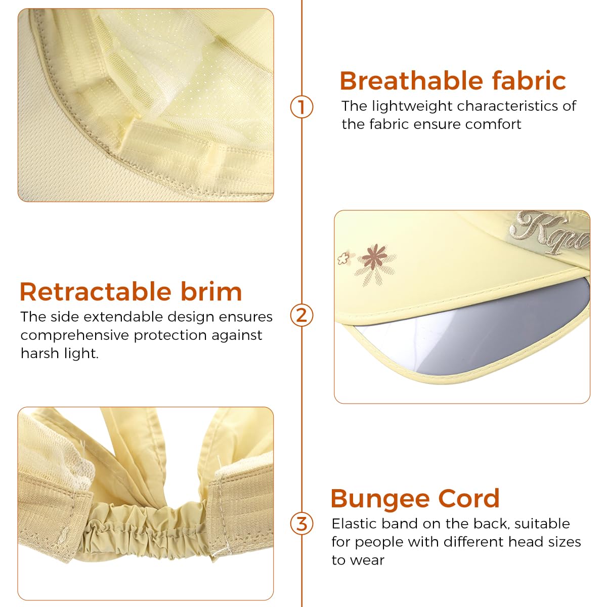 PALAY Women Cotton Sun Hats for Beach and Golf with Wide Brim UV Protection | 2PCS Beige