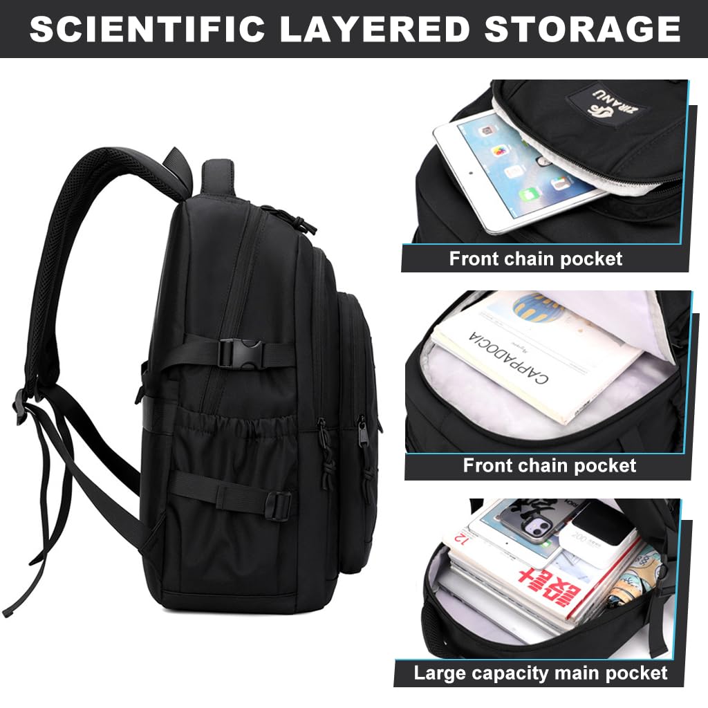 PALAY Backpack for School and Travel with 16 inch Laptop Compartment and Padded Straps | Black