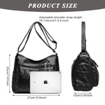 PALAY Shoulder Bag for Women featuring Multi Layer Compartments 28x10x22cm PU Leather | Black