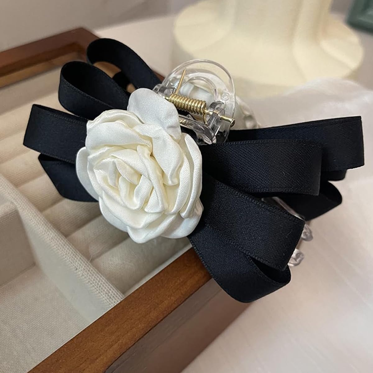 PALAY® Hair Clip for Women Floral Opal Tassel French Twist Hair Clip Alloy Hair Clip for Updo Hairstyle Half-up Hair Style Securely Fix On Hair, Floral Hair Claw Hair Clip Hair Accessories, Golden