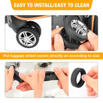 PALAY® 8Pcs Luggage Wheel Silicone Protector Cover - Silicone Suitcase Wheel Protector Covers, Silent Shock-Proof Carry on Luggage Wheels Cover for Wheel-on Luggage (Black)