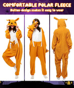 PALAY Cartoon Kangaroo Winter Pajama for Women with Hood and Pocket | Soft Polar Fleece Lounge Sleepwear