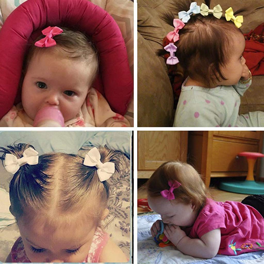 Palay Hair Bows for Baby Girls with 2.4 in Alligator Clips, 20 Pcs Grosgrain Ribbon Set