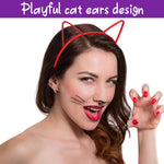 PALAY® 11pcs Cat Ears Headbands Plastic Kitty Hairband Hair Hoops Party Costume Daily Decorations Bunny Bow Headwear Cats