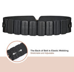 PALAY® Black Belt for Women Dress Stretchy Fashion PU Leather Wide Waist Belt Vintage for Dress Blouse Blazer -Fit Waist 23-33"