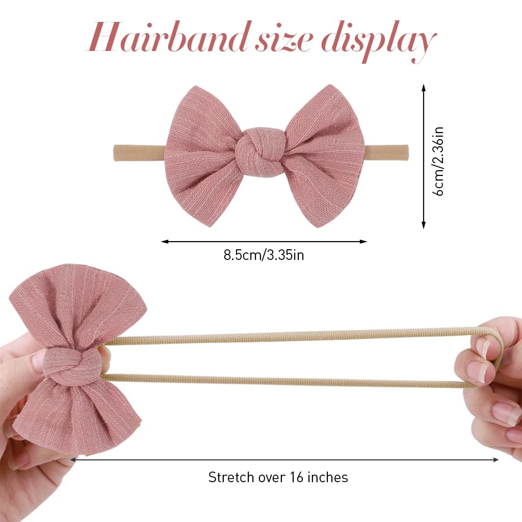 PALAY Baby Headband Set for Newborn Girls with Soft Elastic Nylon Bows | 4pcs Multicolor