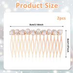 PALAY Hair Clips for Women with Pearls and Rhinestones | Rose Gold Metal Set of 2