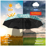 PALAY Umbrella for Sun Protection with 8 Fiber Ribs and 100cm Canopy | Golden Curved Handle