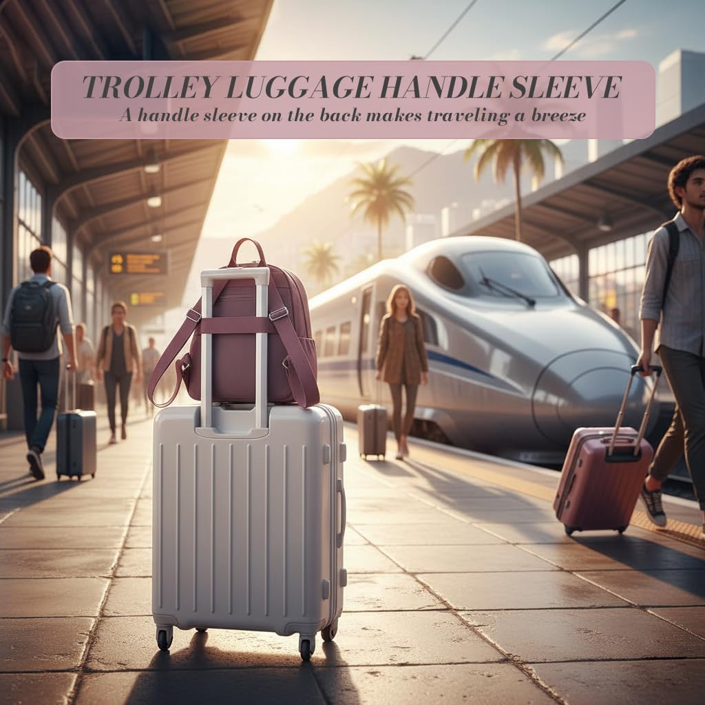 PALAY Backpacks for Women for Travel and Shopping featuring Trolley Sleeve | Waterproof Oxford Cloth