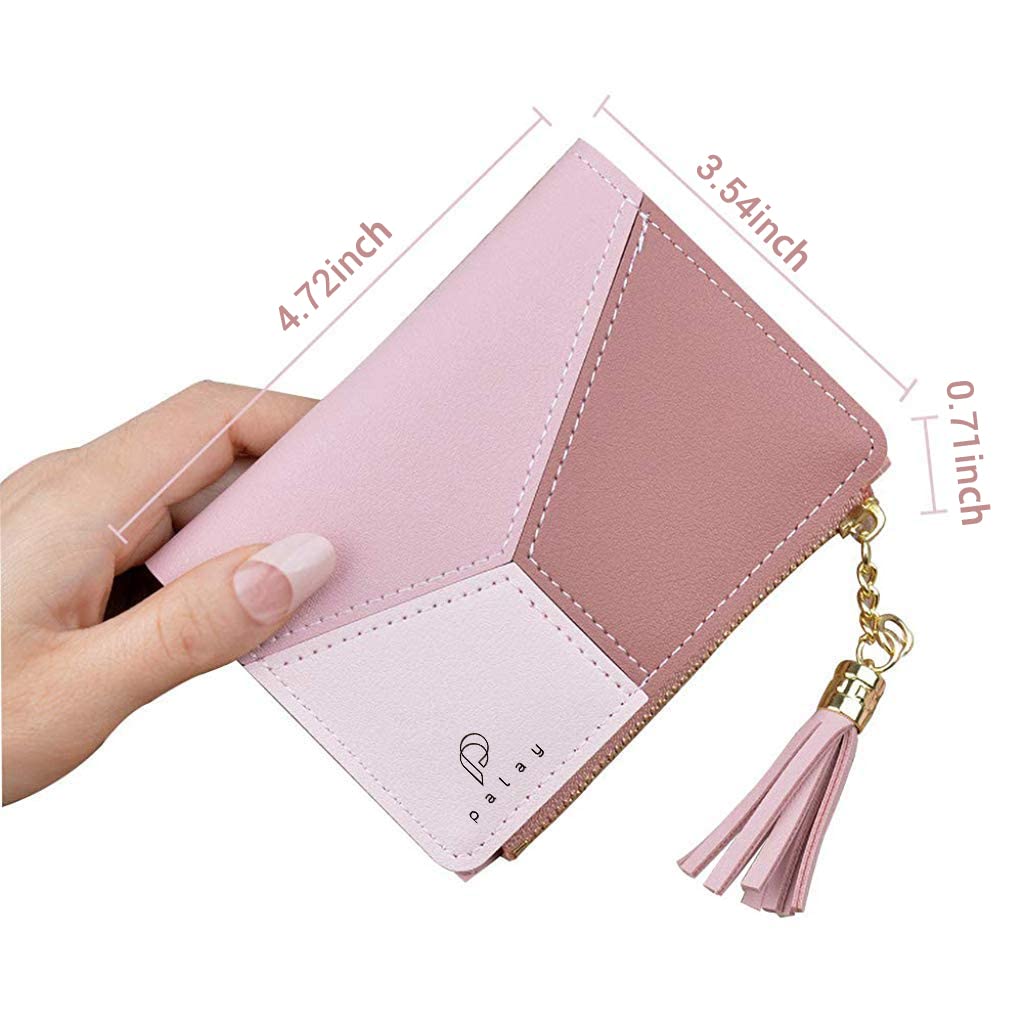 PALAY Small Womens Wallet for Girls with Zipper and Snap Closure | Soft PU Leather 2PCS