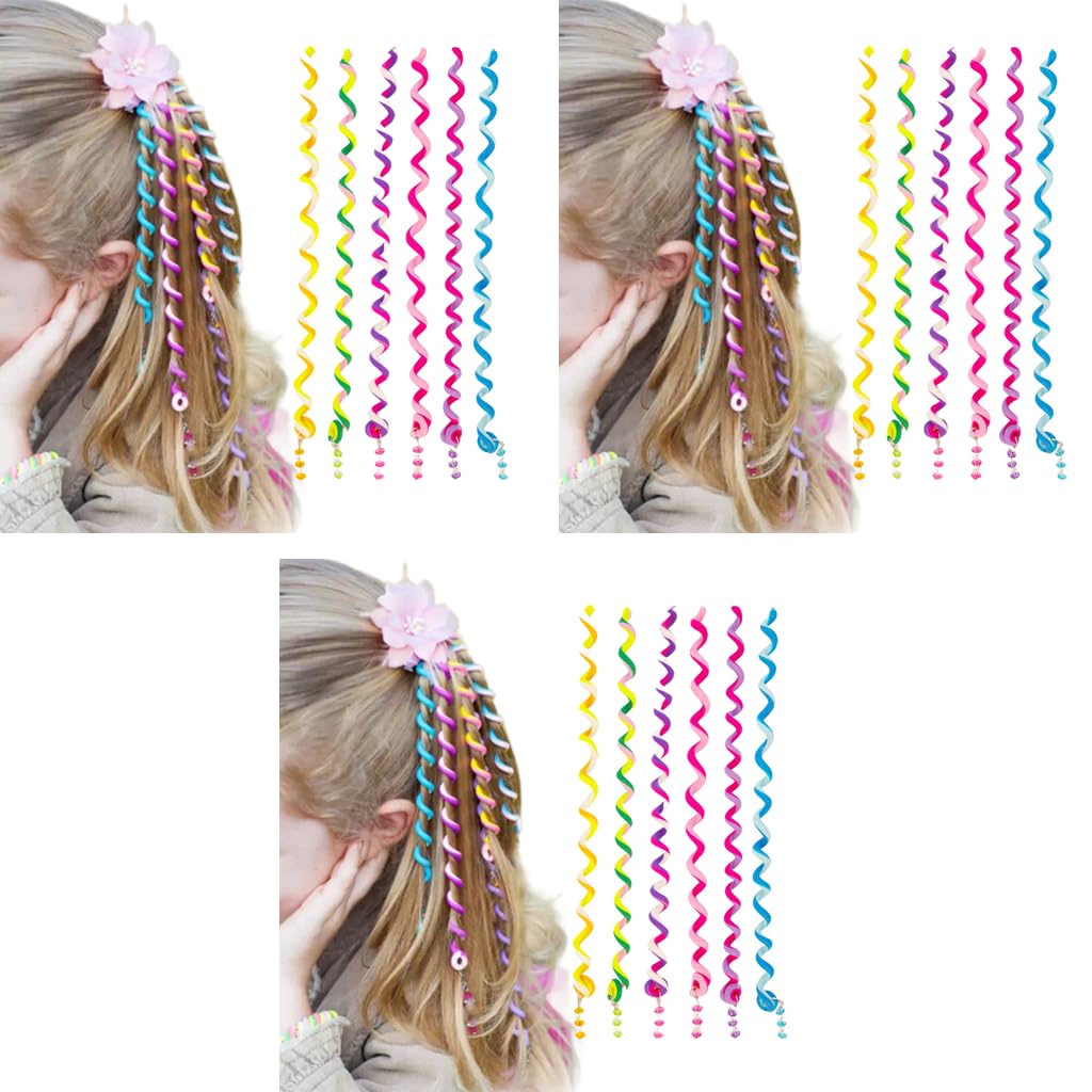 PALAY Hair Braids Makers 18PCS 10in with Elastic Twister Ropes and Colorful Beads for Girls