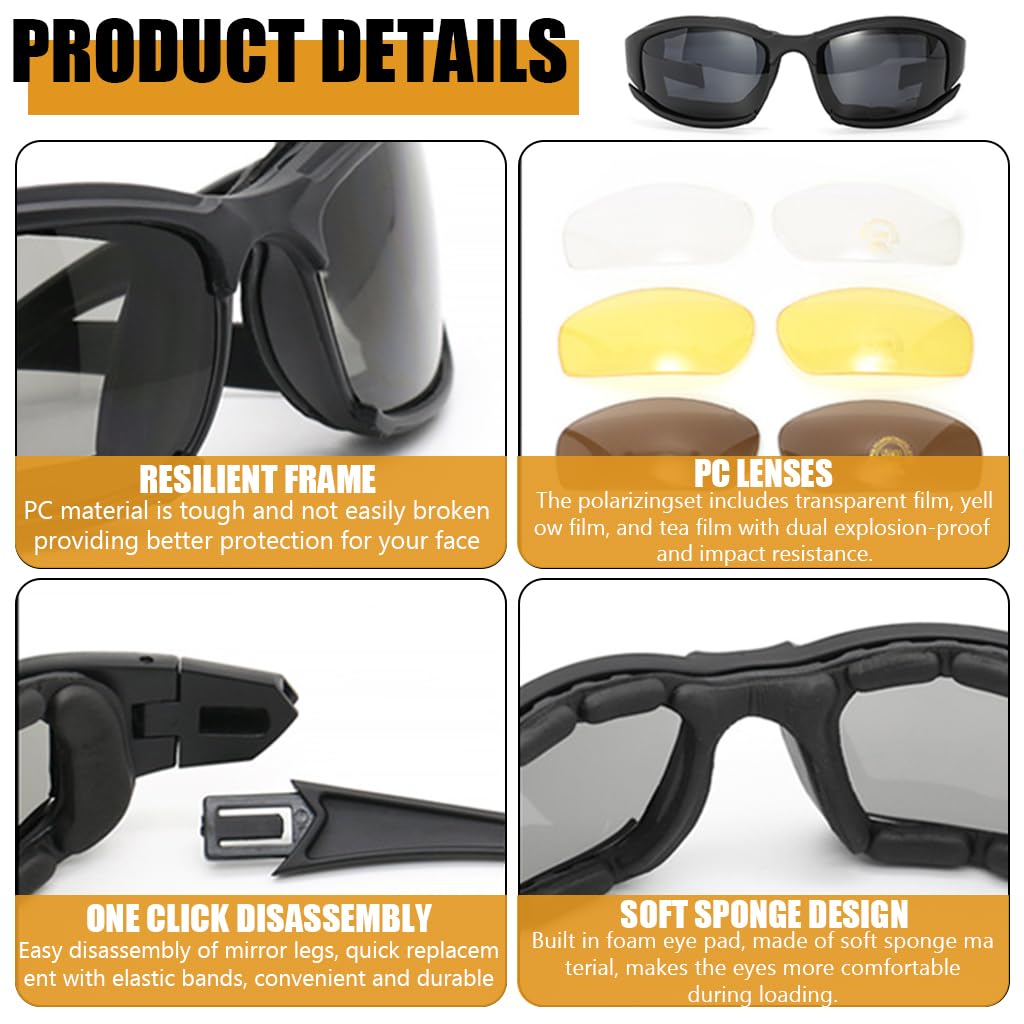 PALAY Riding Goggles for Cycling and Motorcycle Use with 3 Lens & Adjustable Elastic Belt | UV400 Anti Fog Protection for Men