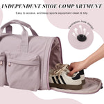 PALAY Women's Foldable Nylon Gym & Travel Duffel Bag with Shoe Compartment