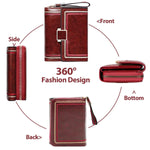 PALAY Mini Wallet for Women with Bifold Design and RFID Protection featuring PU Leather in Vintage Burgundy Red | Compact Purse for Cards and Coins