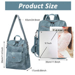 PALAY PU Leather Backpack for Travel featuring Reinforced Straps and Soft Blue Design