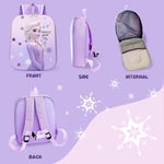 PALAY® Kindergarten Backpack for Girls Purple Princess Elsa Backpack for School Girls Small Waterproof Bookbag Backpack for Preschool Girls Children's Day Gift School Gift for Girls Age 2-5 Years