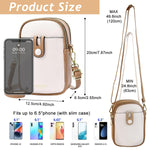 PALAY Mini Phone Bag for Women with Two Zippered Pouches and 12x6.5x20cm Compact Design | PU Contrast Color Crossbody Sling