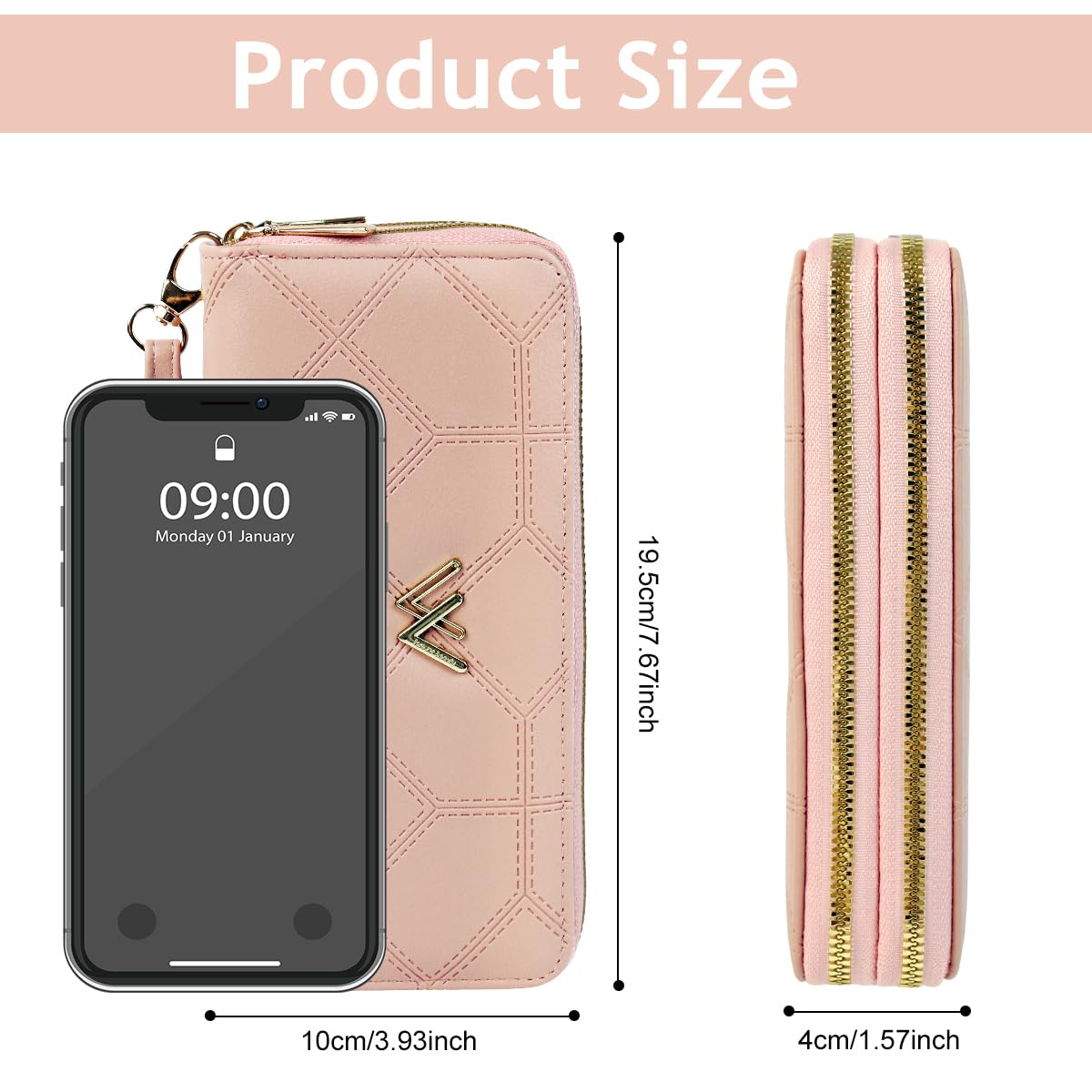 PALAY Hand Purse for Women with Dual Layer Design and 19.5×10 cm Size | PU Leather RFID Wallet