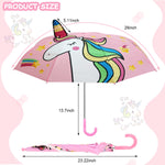 PALAY Unicorn Umbrella for Kids with 29 inch Canopy and 8 Fiber Ribs | 3D Ears Design