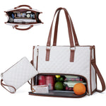 PALAY Tote Bag for Women with Insulated Lunch Compartment and Detachable Shoulder Strap | Travel and Office Use