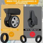 PALAY Luggage Wheel Silicone Protector Cover Set 16pcs for 2in Wheels | Black Silent Shock Proof