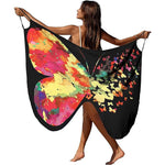 PALAY Beach Wear Dress for Women featuring Colorful Butterfly Print and Adjustable Straps | Lightweight Polyester Cover Up for Beach Vacations